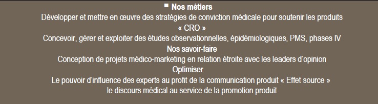 Les leaders d'opinion dans la stratégie marketing, extrait d'une brochure d'une société organisatrice de formations médicales au service de l'industrie